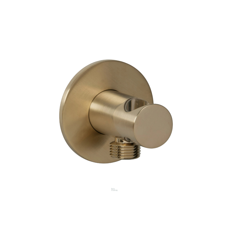 Aansluitbocht met wandhouder - Brushed champagne gold PVD