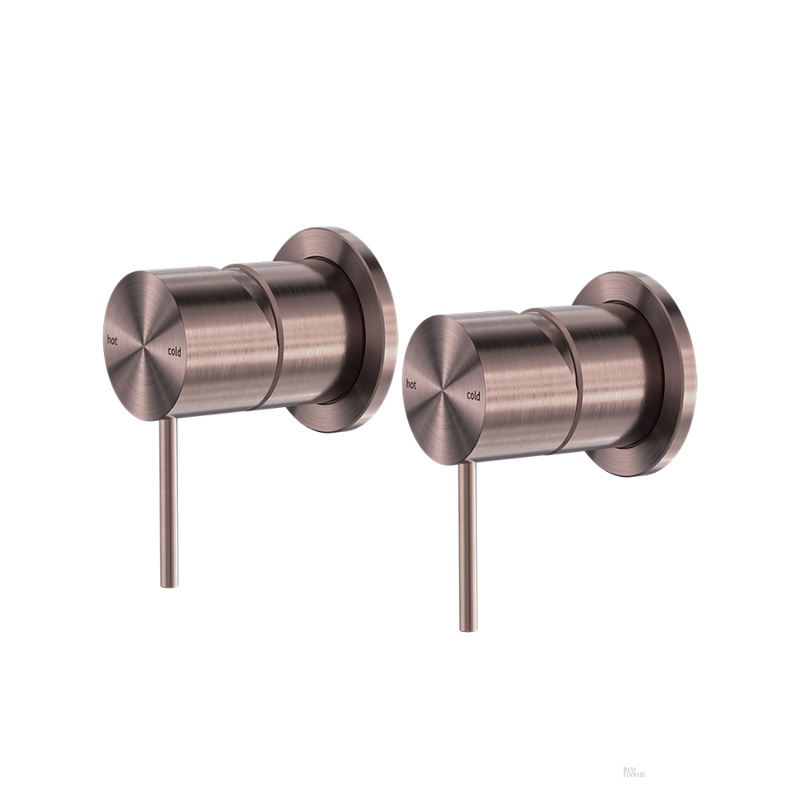 Inbouw douchemengkraan 60MM rozet - dubbele bediening - Brushed Bronze PVD