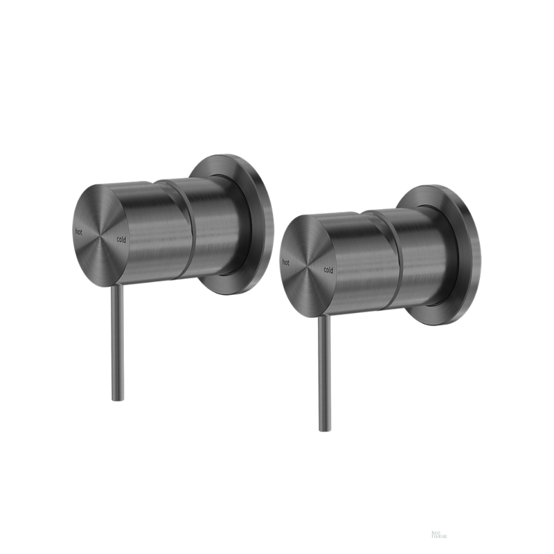Inbouw douchemengkraan 60MM rozet - dubbele bediening - Brushed Gunmetal PVD