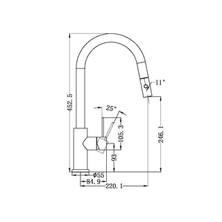 Keukenkraan met uittrekbare slang - Brushed Nickel PVD - Signature edition