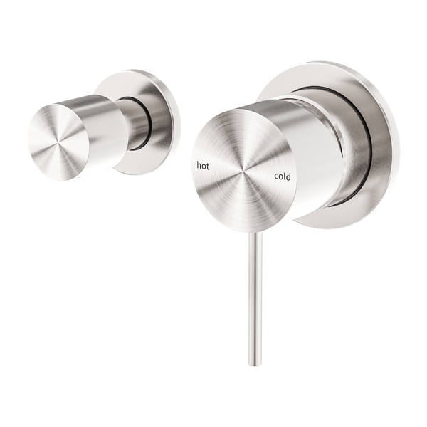 Inbouw douchemengkraan horizontaal - 2 wegs omstel - Compleet - Brushed Nickel PVD