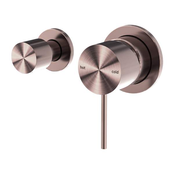 Inbouw douchemengkraan horizontaal - 2 wegs omstel - Compleet - Brushed Bronze PVD