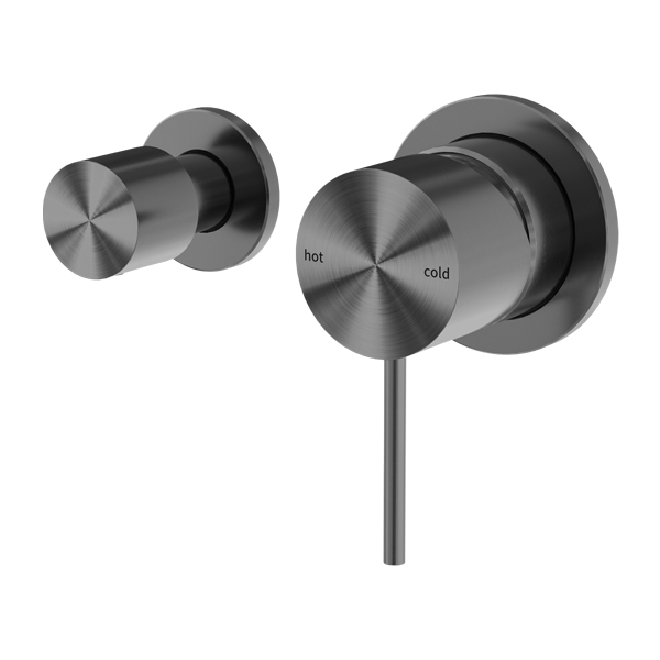 Inbouw douchemengkraan horizontaal - 2 wegs omstel - Compleet - Brushed Gunmetal PVD