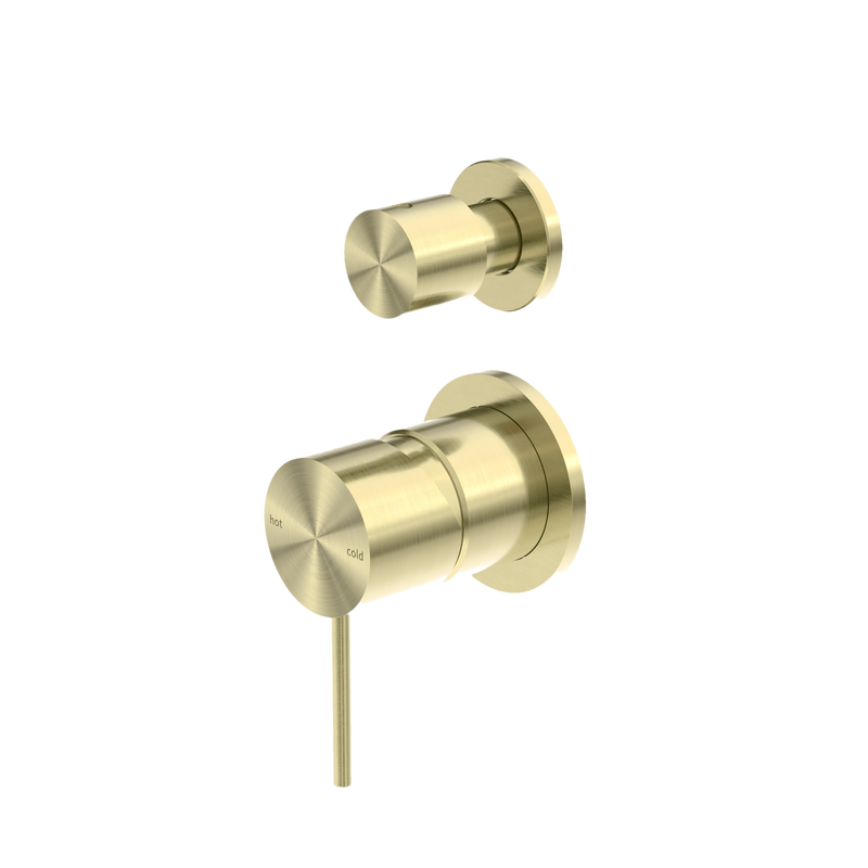 Inbouw douchemengkraan verticaal - 2 wegs omstel - Compleet - Brushed Champagne PVD