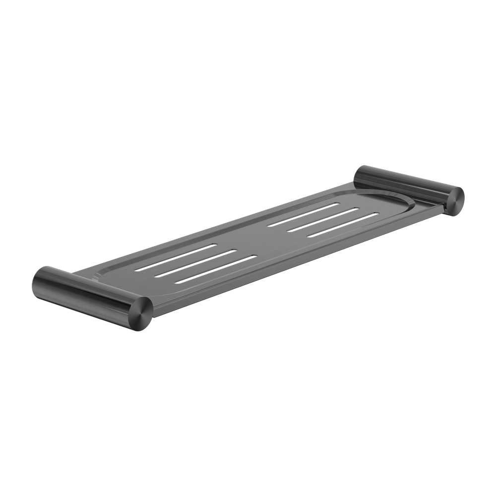 MSV 140611 plank met zuignappen, verchroomd metaal/bamboe, 26,5 x 11,5 x 10 cm