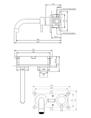 Brauer Inbouw wastafelkraan - Gold edition