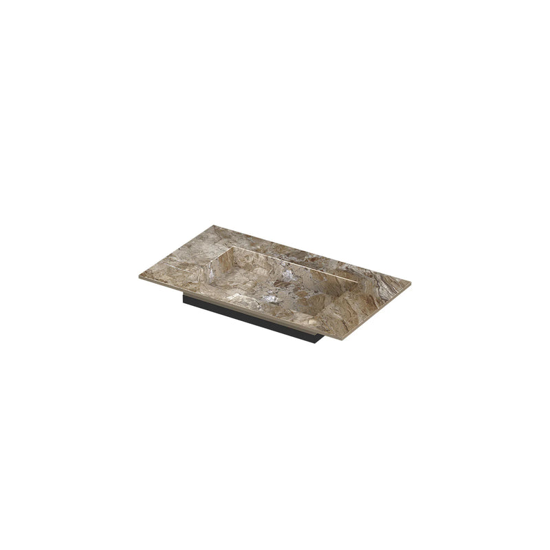 Wastafel 80x45cm keramische slab - zonder kraangat - earth glossy