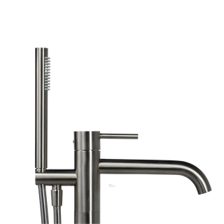 Vrijstaande Badmengkraan met Handdouche - Brushed Soft Nickel PVD