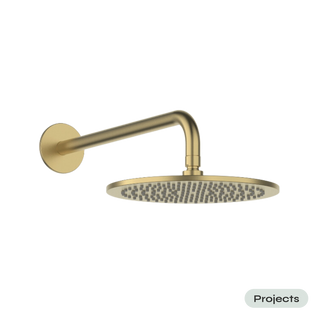 Regendoucheset thermostaat inbouw ovaal - Brushed Gold PVD