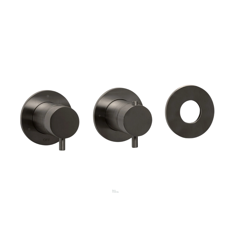 Inbouwthermostaat 2 / 3-weg zonder aansluitbocht - Brushed graphite PVD