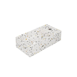 Fontein 36x18cm composiet - met kraangat - mat multi terrazzo