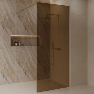 Inloopdouche - Douchewand - Amber glas - Gunmetal PVD