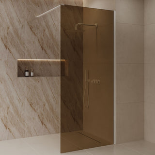 Inloopdouche - Douchewand - Amber glas - Gunmetal PVD