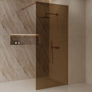 Inloopdouche - Douchewand - Amber glas - Gunmetal PVD