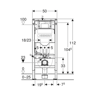 Inbouwreservoir Geberit Sigma Duofix Nieuw model - UP320  - 112 cm