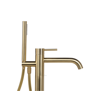 Vrijstaande Badmengkraan met Handdouche - Brushed Champagne Gold PVD