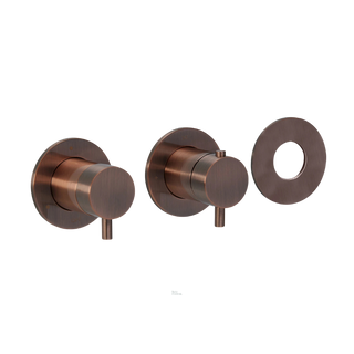 Inbouwthermostaat 2 / 3-weg zonder aansluitbocht - Brushed warm copper PVD