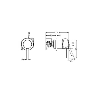 Inbouw douchemengkraan 60MM rozet - SS316L - Brushed Graphite PVD