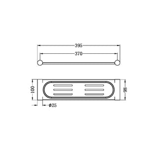 Douche plank 395MM - Brushed Champagne PVD