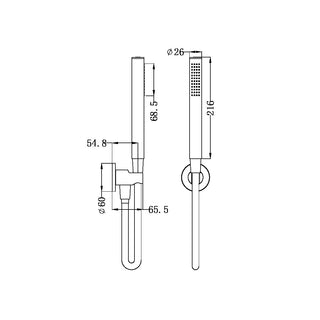 Handdoucheset - staaf handdouche - Brushed Nickel PVD