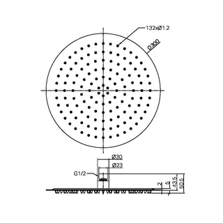 Regendouchekop 300MM - SS316L - Brushed Graphite PVD