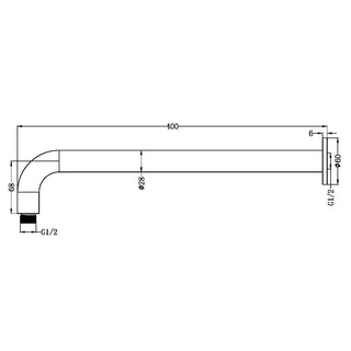 Ronde wandarm 400MM - SS316L - Brushed Graphite PVD