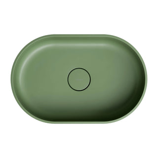 Waskom 55 x 36 cm - composiet ovaal -  mat olijf groen