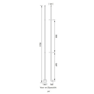 Instamat JAY – Energiezuinige Handdoek Radiator - Geborsteld Koper