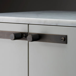 Furniture knob PLATE CROSS - Smoked bronze